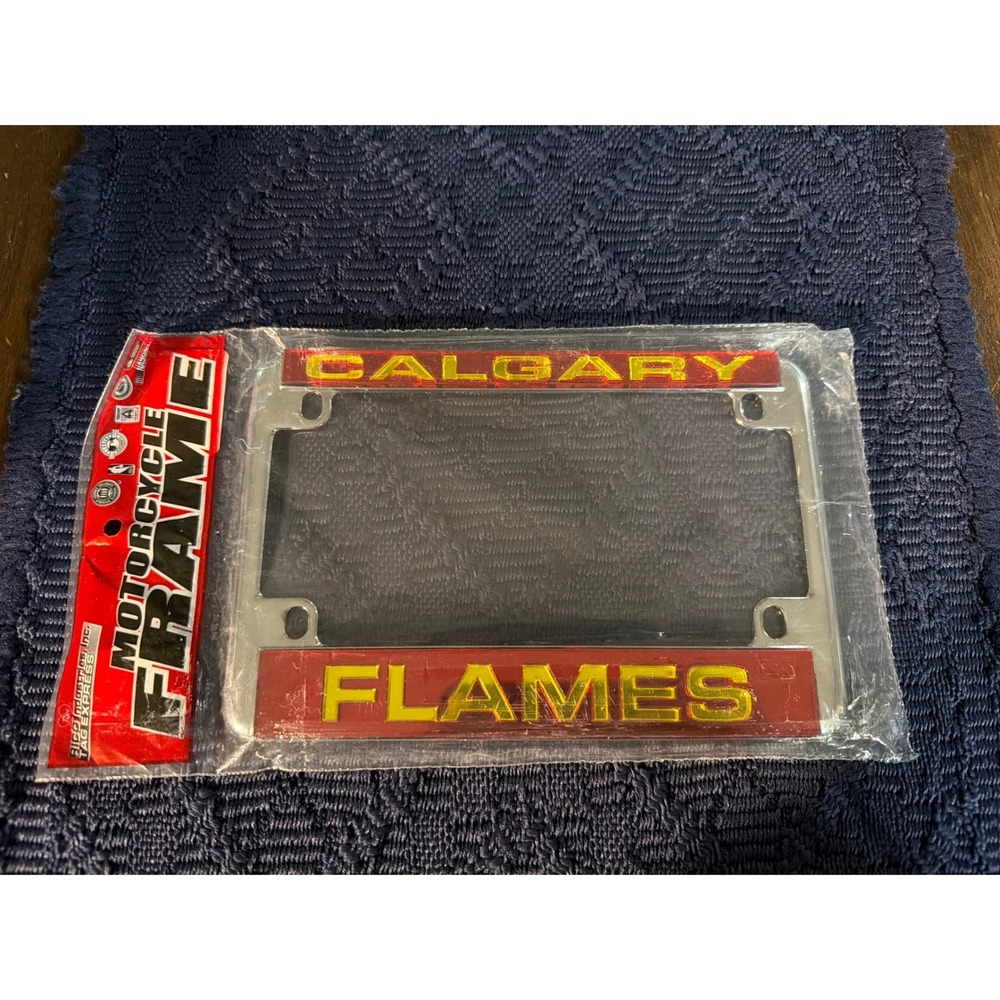 Calgary Flames NHL Rico Industries Chrome Motorcycle License Plate Frame New